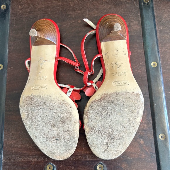 Coach Red Flower Sandals - Picture 3 of 3